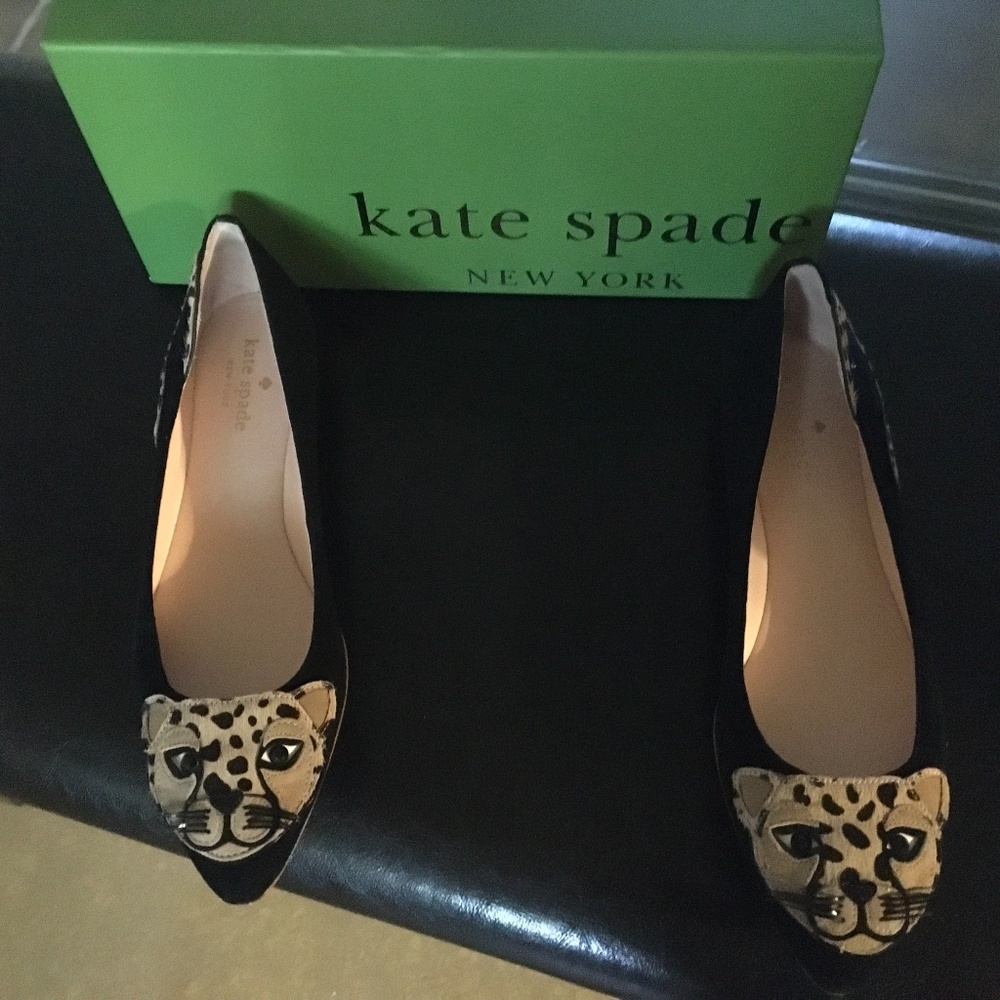 Kate Spade Black Suede -Cheetah Print Face/Tail